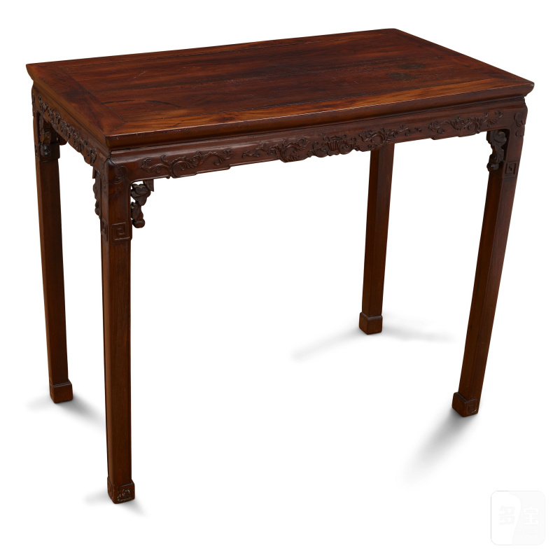 民國 黃花梨及雑硬木有束腰斗拱式半桌 | A HUANGHUALI AND MIXED HARDWOOD TABLE